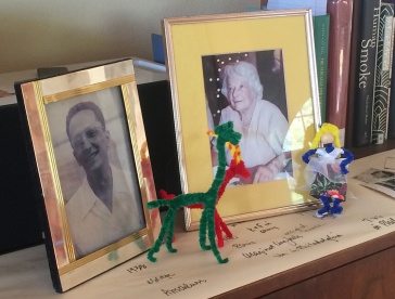Fritz, Trudy and three pipe cleaner friends